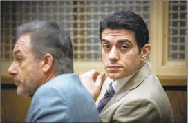  ?? Allen J. Schaben Los Angeles Times ?? HOSSEIN NAYERI, right, seated next to defense attorney Salvatore Ciulla, listens to prosecutor Heather Brown’s opening statements in his kidnapping trial.