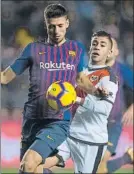  ?? FOTO: P. PUNTÍ ?? Lenglet, muy adaptado al Barça