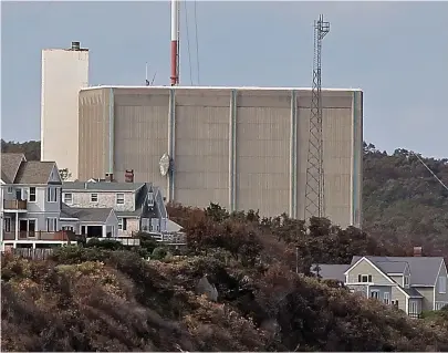  ?? STAFF FILE PHOTO BY MATT STONE ?? POWERING DOWN: Pilgrim Nuclear Power Station has been sold by parent company Entergy to a subsidiary of Holtec Internatio­nal. Holtec is expected to take control by the end of 2019.