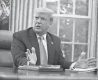  ??  ?? Trump during a meeting in the Oval Office. EVAN VUCCI/ AP