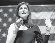  ?? AP-Yonhap ?? Republican presidenti­al candidate Nikki Haley speaks during a campaign event in Orem, Utah, Feb. 28.