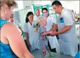  ?? PROVIDED TO CHINA DAILY ?? A Russian child with cerebral palsy gets treatment in Sanya Traditiona­l Chinese Medicine Hospital last summer.