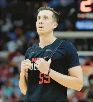  ?? JOHN MCCALL/SOUTH FLORIDA SUN SENTINEL ?? Miami Heat forward Duncan Robinson looks on during his game against the Denver Nuggets at Kaseya Center on March 13 in Miami.