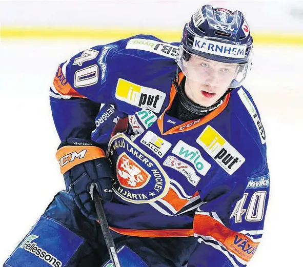  ??  ?? The Vancouver Canucks’ top prospect is Elias Pettersson, who led the Swedish Elite League in scoring as a 19-year-old.