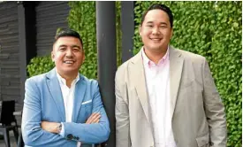  ??  ?? Clint Raypon, Unilever Philippine­s’ Premium Business group manager, and Robert Hechanova, Love Beauty and Planet brand manager