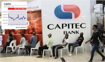  ?? Reuters ?? CAPITEC says it expects its profits to fall 82 percent on credit impairment­s and the decline in transactio­nal activity during the six months to the end of August. |