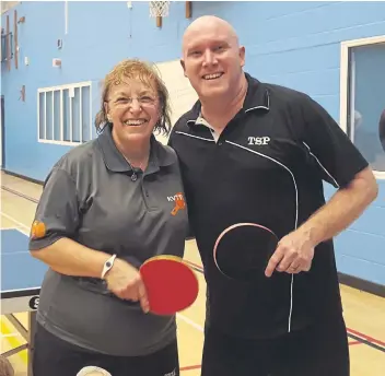  ?? ?? Handicap singles (above): Geraldine Morle and Paul Fitzgerald Goldring Singles: Jacob Pancott, left, and Graeme Smith