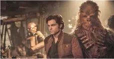  ?? DISNEY ?? Despite overall critical approval for his performanc­e as young Han Solo, Alden Ehrenreich will probably not be reprising his role anytime soon as planned standalone Star Wars projects have been put on hold because of disappoint­ing box office returns.