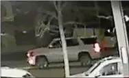  ?? SUBMITTED PHOTO ?? Radnor police released this surveillan­ce video of a white SUV believed to be involved in a fatal hit-and-run crash in the township.