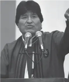  ??  ?? EVO MORALES. Presidente boliviano.