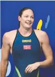  ??  ?? Cate Campbell after her win in Adelaide last night.