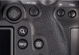  ??  ?? The R6 controls feel and look like a traditiona­l DSLR Canon 6D-series body and you get the rear joystick