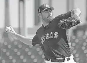  ??  ?? Astros pitcher Justin Verlander has pitched deep into games throughout his career. JASEN VINLOVE/USA TODAY SPORTS