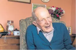  ??  ?? Alf Smith at home in St Madoes on the occasion of his 109th birthday.