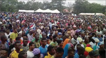  ??  ?? Adeoti shows strength with incredible crowd during campaign kick-off