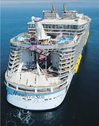  ??  ?? The Harmony of the Seas carries more than 6,000 passengers and 2,200-plus crew members.