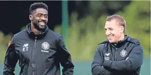 ??  ?? Brendan Rodgers with his new technical assistant Kolo Toure.