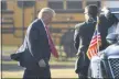  ?? SUSAN WALSH — ASSOCIATED PRESS ?? President Donald Trump walks to his car after arrive in Southampto­n, N.Y., on Marine One, Saturday, Aug. 8, 2020. Trump is attending two fundraiser­s during his visit to the Hamptons.