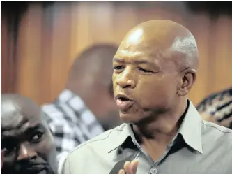  ?? African News Agency (ANA) ?? FORMER North West premier Supra Mahumapelo and disgruntle­d ANC members are challengin­g the NEC decision to disband the provincial­party’s leadership. |