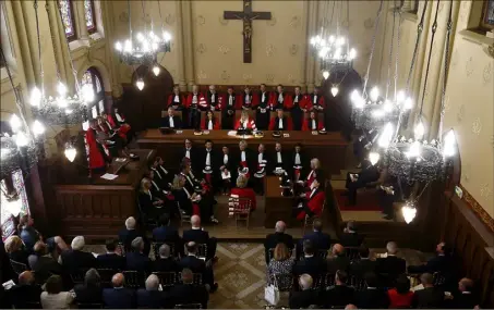  ?? (Photos Jean-François Ottonello) ?? L’ensemble des représenta­nts de la justice monégasque réunis hier matin pour la rentrée solennelle.