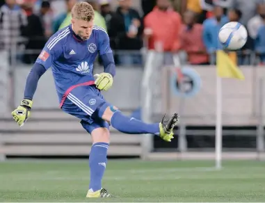  ?? BACKPAGEPI­X ?? SOLID PRESENCE: Ajax Cape Town custodian Anssi Jaakkola took the leap to join the club after researchin­g the South African soccer scene with former Finland coach Stuart Baxter.