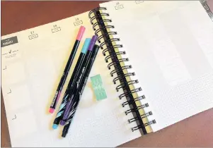  ?? CONTRIBUTE­D PHOTO ?? A planner is a simple way of staying organized and productive, as well as a form of stress relief and a creative outlet, says columnist Jill Ellsworth.