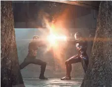  ?? MARVEL ?? Steve Rogers (Chris Evans) and Tony Stark (Robert Downey Jr.) see their difference­s come to a head in Captain America.