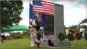  ?? G. PURIFOY PHOTO ?? A wreath-laying ceremony was held Saturday at the Patriots of African Descent Monument in Valley Forge National Historical Park.