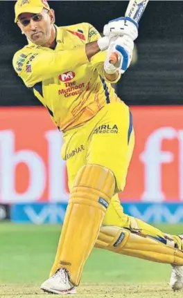  ?? AFP ?? Chennai Super Kings captain MS Dhoni has scored three halfcentur­ies this season.