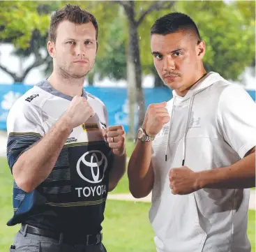 ?? Picture: ANNA ROGERS ?? FIGHTING FIT: Jeff Horn and Tim Tszyu will face off in Townsville next month.