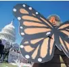  ?? GETTY FILE PHOTO ?? A DACA supporter wears symbolic monarch wings at a rally in March at the Capitol in Washington, D.C.