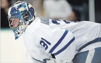  ?? GETTY IMAGES FILE PHOTO ?? Frederik Andersen, pictured, is a maybe for next game. Leafs have called up a goalie from the ECHL.