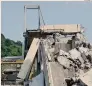  ?? ANSA ?? La tragedia. Il ponte crollato a Genova