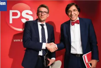  ?? FOTO BELGA ?? Elio Di Rupo duidt de jonge dossiervre­ter Pierre-Yves Dermagne (links) aan als nieuwe Waalse minister.