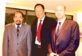  ??  ?? Toti Cariño, Autostrada Motore Inc. chairman and president Wellington Soong and Xavier Desaulles.