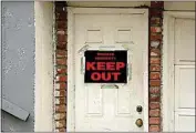  ?? CHARLIE RIEDEL / AP ?? A keep out sign is posted on a home, Wednesdayn­ear the house where 84-year-old Andrew Lester shot 16-year-old Ralph Yarl a week earlier in Kansas City, Mo.