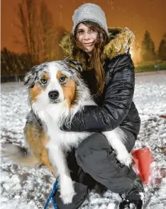  ?? Fotos: Marcus Merk ?? Tamara Lindermeir­s Hund Nummer zwei: Sam, ein Australian Shepherd und gerade 13 Monate alt, ist ein richtiger Wirbelwind.
