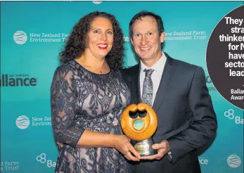  ??  ?? Catriona and Mark White with the Gordon Stephenson Trophy.