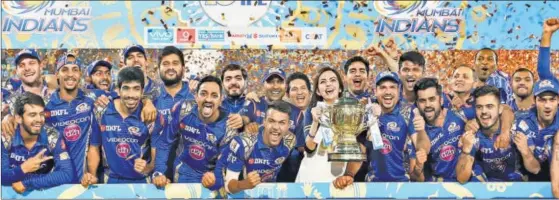  ?? BCCI ?? Mumbai Indians won their third Indian Premier League title in 2017, beating Rising Pune Supergiant, making them the most successful team ever in the tournament.