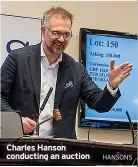  ?? HANSONS ?? Charles Hanson conducting an auction