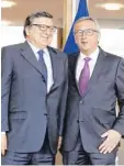  ?? Foto: dpa ?? José Manuel Barroso und sein Nachfolger Jean-Claude Juncker.
