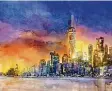  ??  ?? Das Titelbild der Ausstellun­g: „Skyline von Manhattan“. Foto: Anita Ulrich