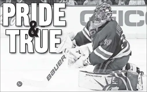  ?? Paul J. Bereswill ?? STRENGTH TRAINING: Goalie Henrik Lundqvist and the Rangers are off to a dreadful 1-5 start, but the team believes their early adversity will only make them stronger for the remainder of the season.