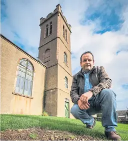  ?? Pictures: Kris Miller. ?? The secretary of Friends of Old St Michael’s, Craig Finlay, beside the spot the tree was growing.