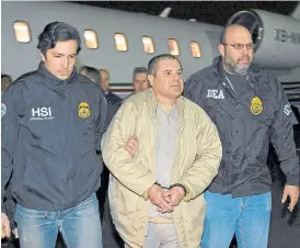  ?? Archivo ?? el Chapo, al llegar detenido a estados Unidos, en 2017