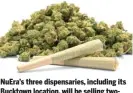  ?? PROVIDED ?? NuEra’s three dispensari­es, including its Bucktown location, will be selling twopacks of the company’s pre-rolled joints for $10 to medical patients and $13 to recreation­al customers.