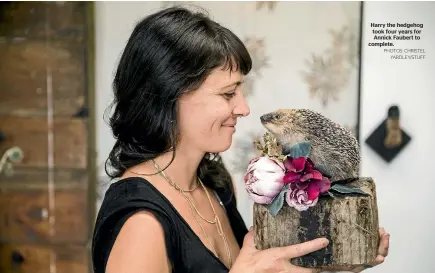  ?? PHOTOS: CHRISTEL
YARDLEY/STUFF ?? Harry the hedgehog took four years for
Annick Faubert to complete.