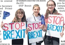  ??  ?? Anti-Brexit protesters in London yesterday