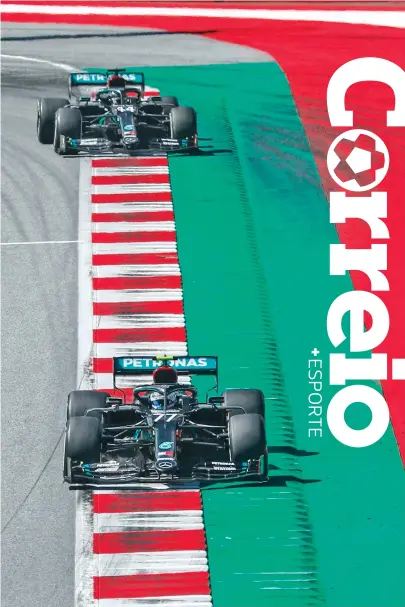  ?? LEONHARD FOEGER / POOL / AFP ?? Mercedes inicia 2020 com domínio novamente; Bottas vence e Hamilton fica em 2º na pista, mas sofre punição e acaba em 4º