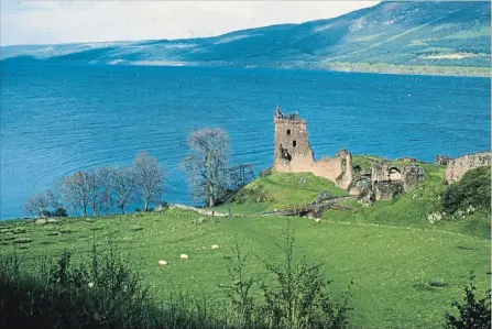  ?? ANONYMOUS THE ASSOCIATED PRESS ?? This file photo shows part of Scotland's 37-kilometre-long Loch Ness, home of the elusive monster, Nessie. In foreground is Urquhart Castle.